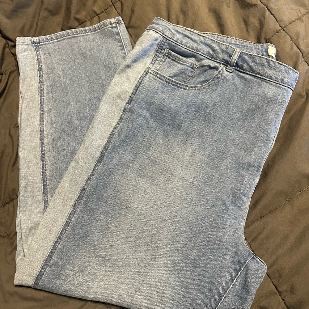 Side Stripe Boyfriend Plus Size Jeans 24W